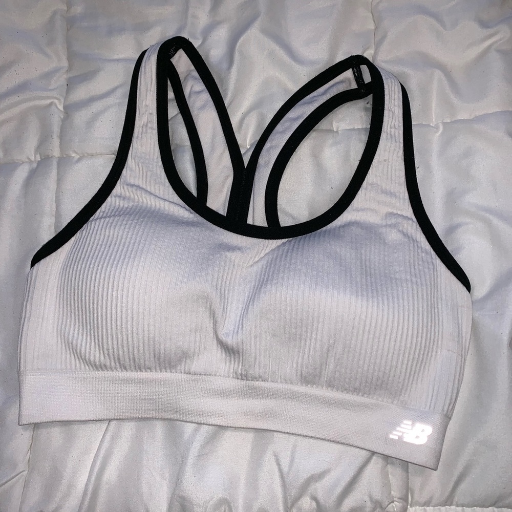 White and black sports bra